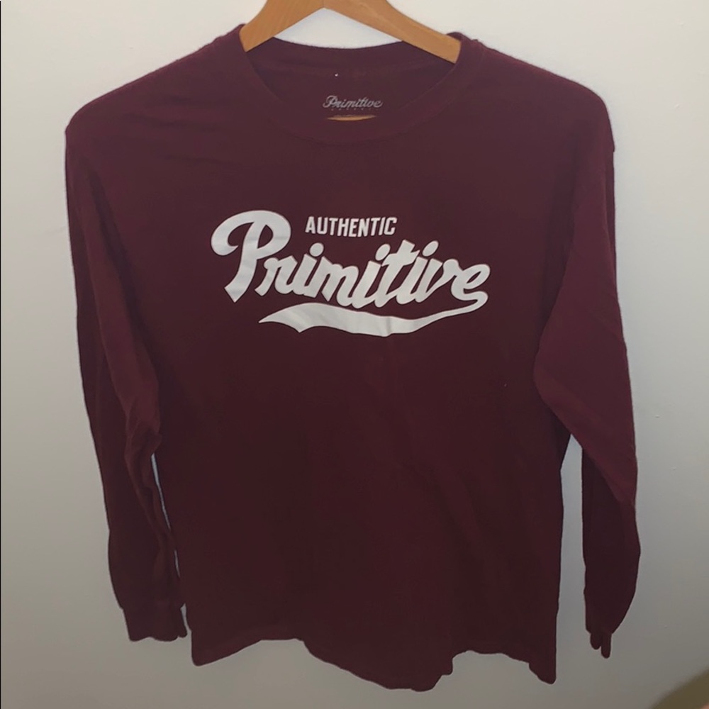 Primitive Maroon Long Sleeve Shirt